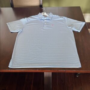 RHOBACK Blue Striped Polo Shirt